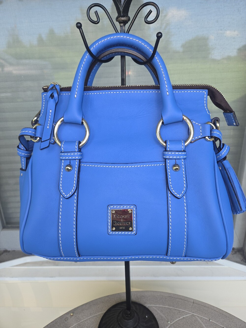 Marine Blue Dooney & Bourke Leather Satchel New
